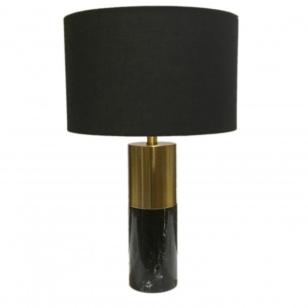 Gilded Noir Marble Lamp