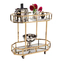 Brooklyn Mirrored Bar Cart - Gold