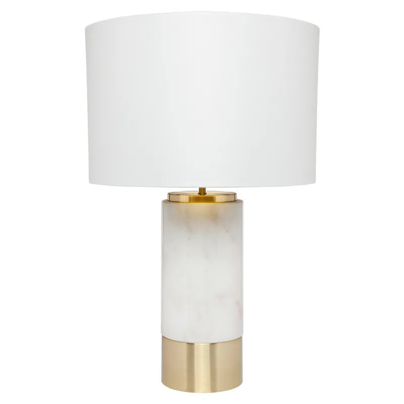 Paola Marble Table Lamp - White w White Shade