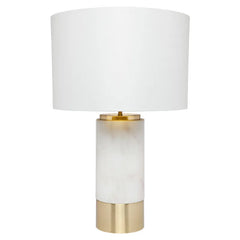 Paola Marble Table Lamp - White w White Shade