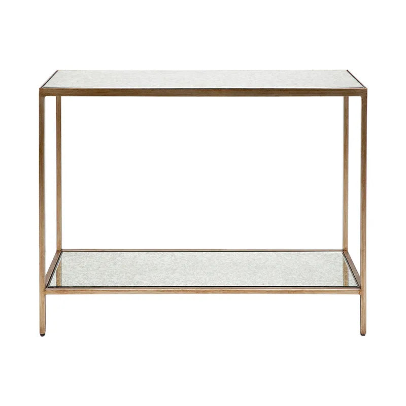 Cocktail Mirrored Console Table - Small Antique Gold