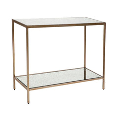 Cocktail Mirrored Console Table - Small Antique Gold