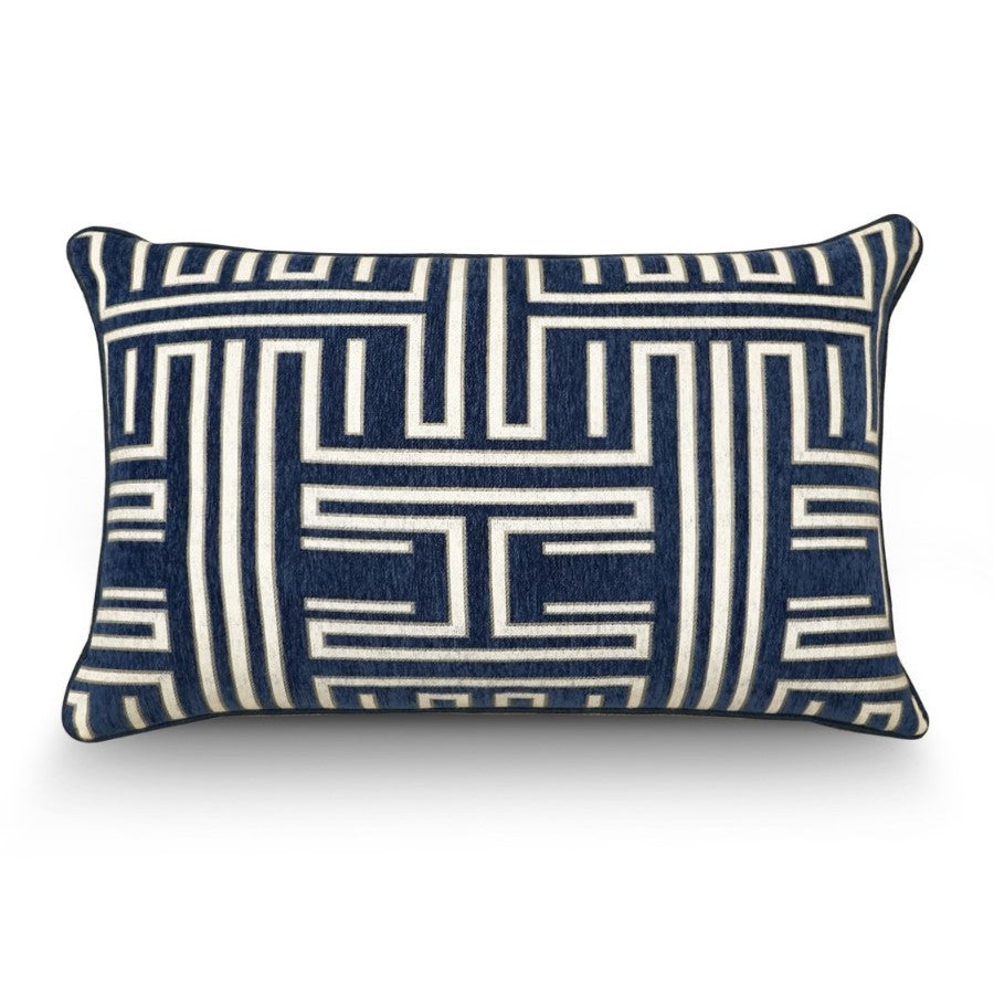 Navy Maze Cushion