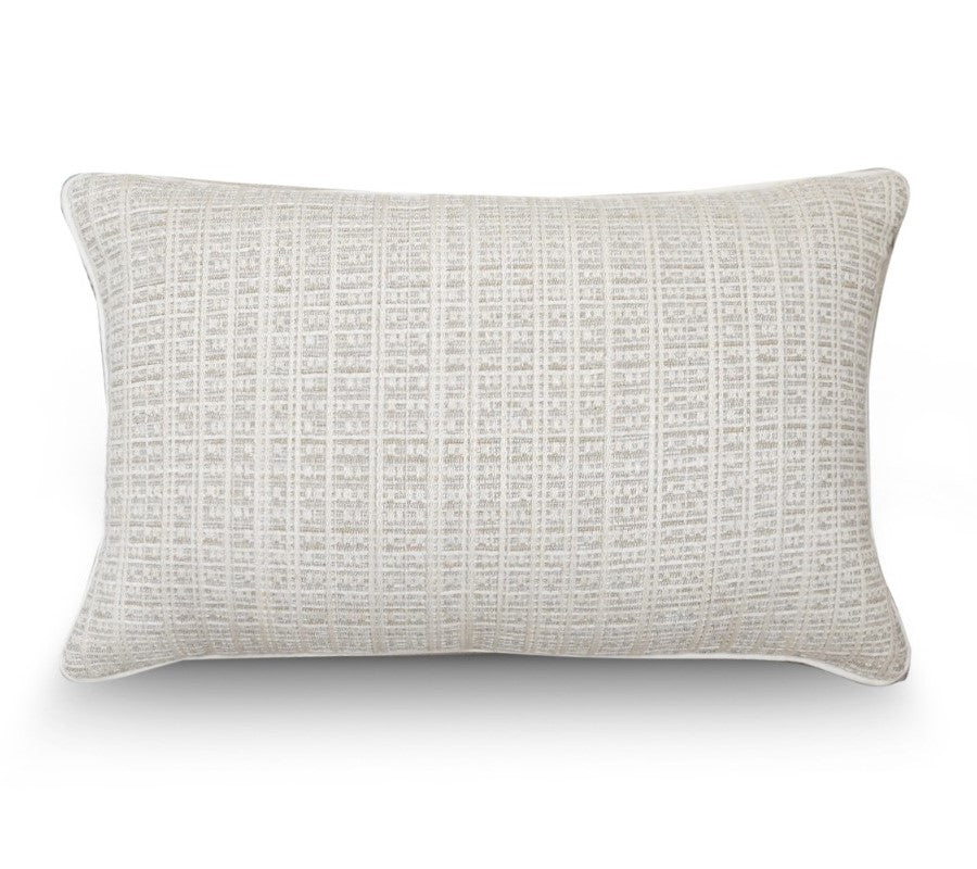 Textured Grid Beige Cushion